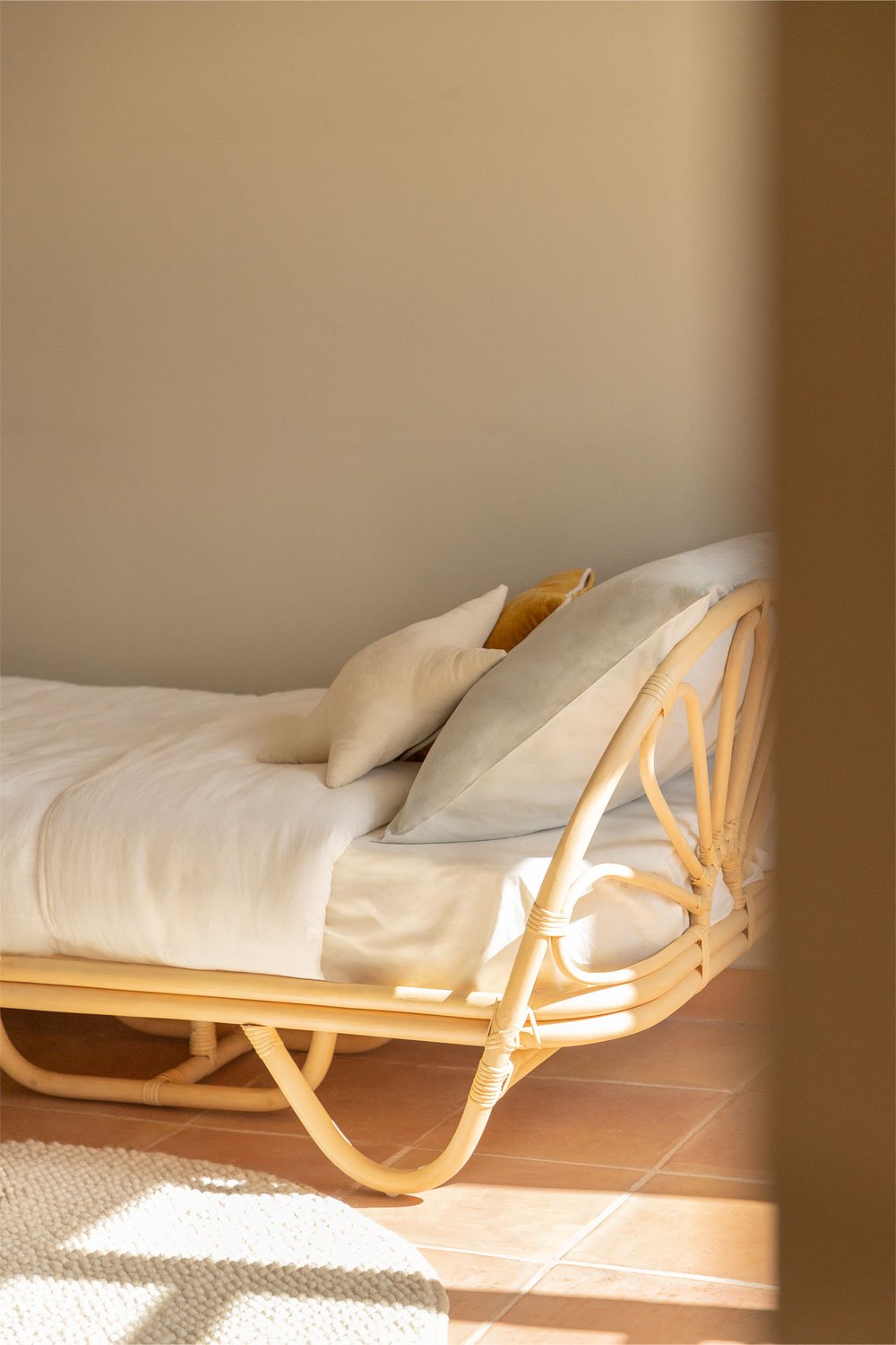 Letto in rattan con materasso per bambini Dahlia