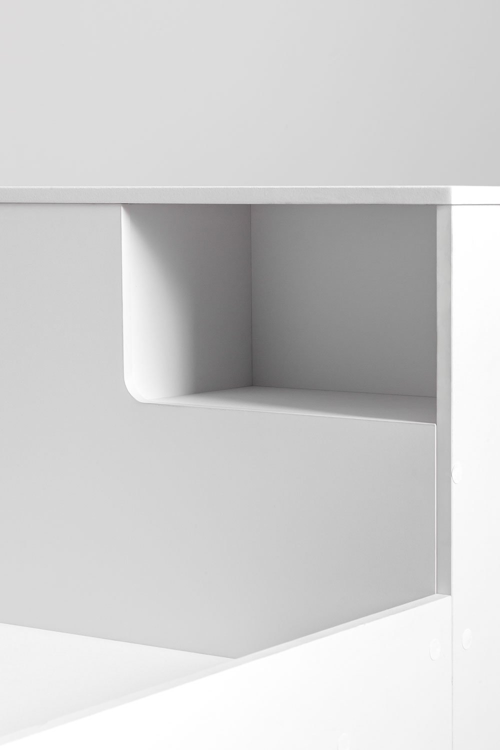 Letto per materasso da 90 cm con 2 cassetti e contenitore Janete