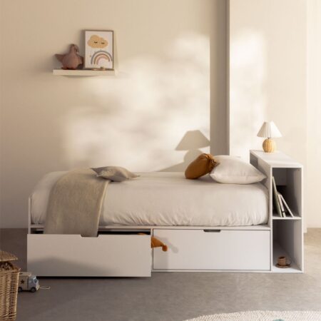 Letto per Materasso da 90 cm con 2 Cassetti e Spazio di Archiviazione Janete Kids