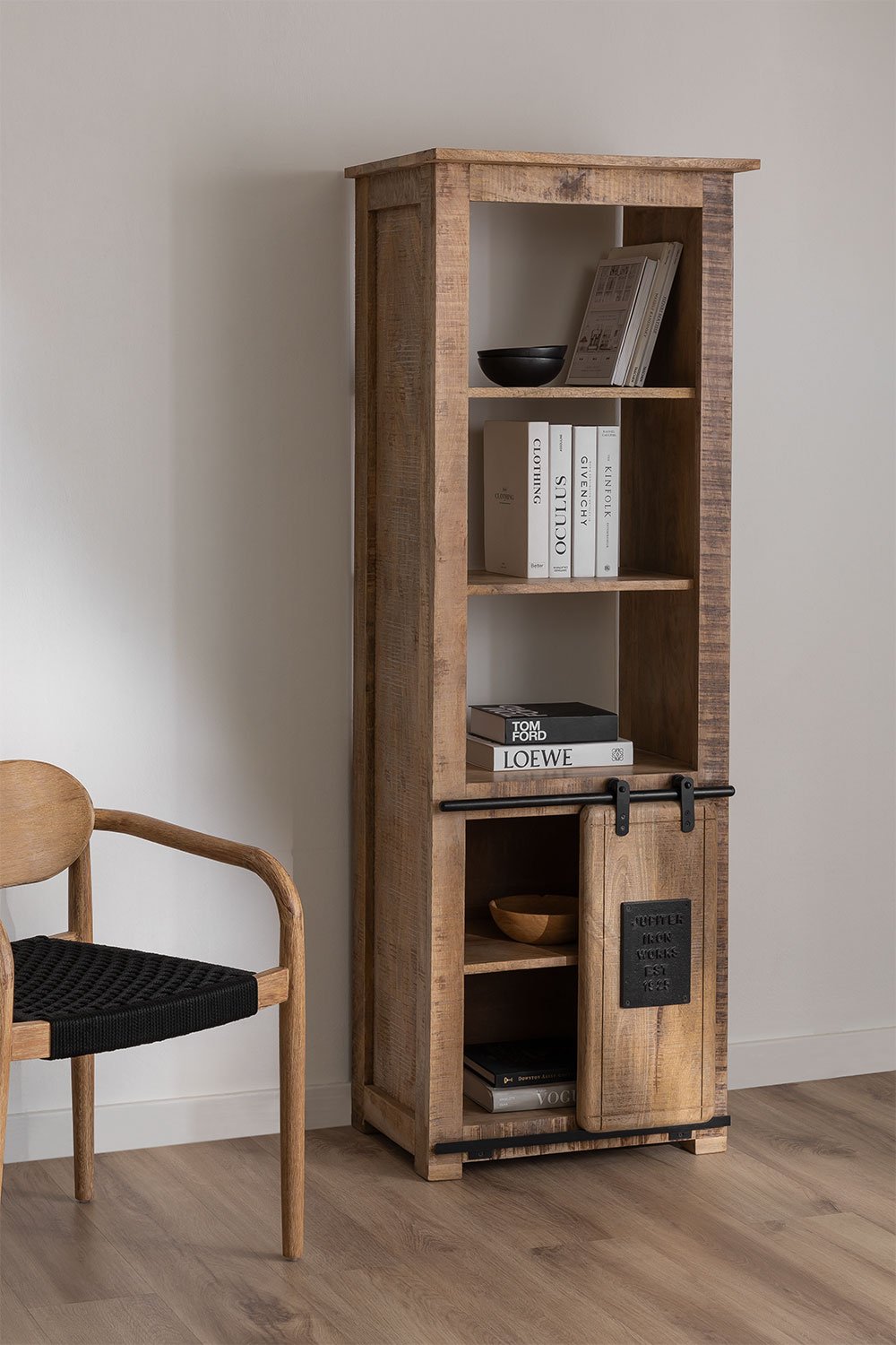 Libreria Uain in legno di mango