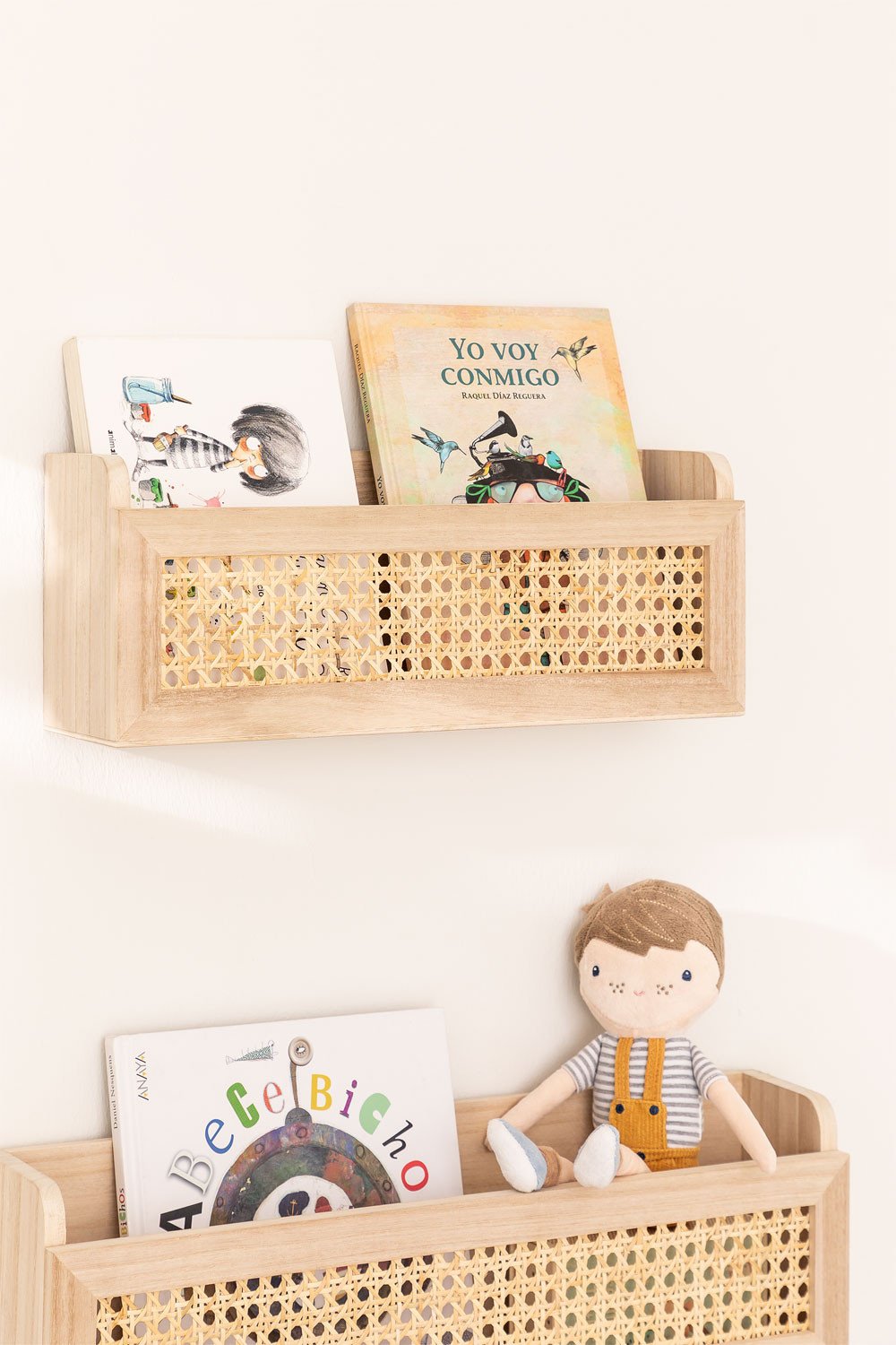 Mensola in Rattan e Legno Arxie