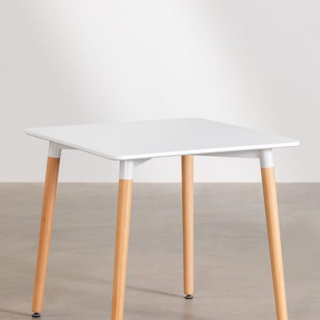 Tavolo Quadrato in Legno di Faggio e MDF (80x80 cm) Royal