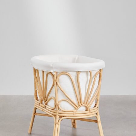 Mini culla in rattan con materasso per bambini Dahlia
