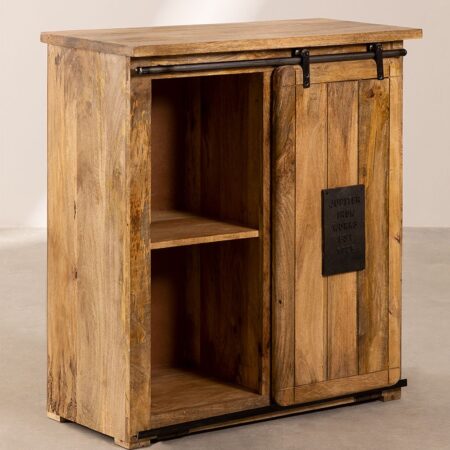 Mobile con Portabottiglie per 18 Bottiglie in Legno di Mango Uain