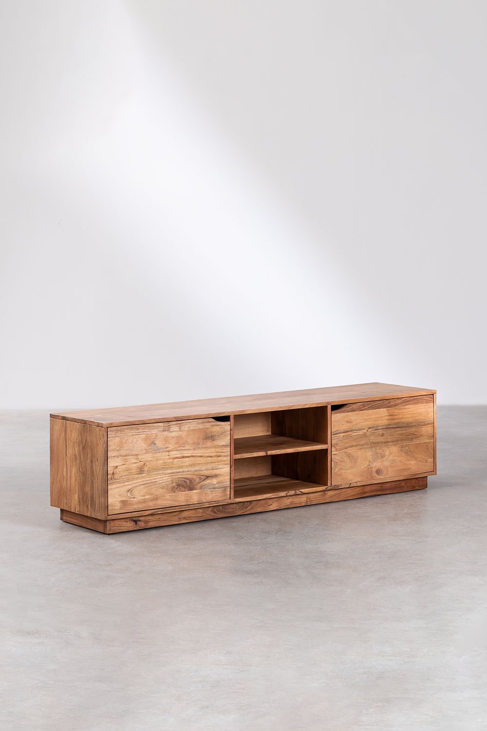Mobile TV 160x40 cm con Ripiano in Legno di Acacia Tasmani