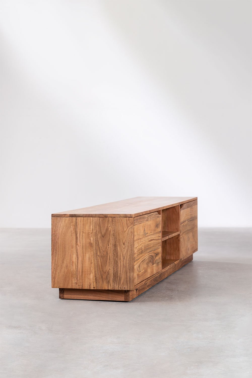 Mobile TV 160x40 cm con Ripiano in Legno di Acacia Tasmani