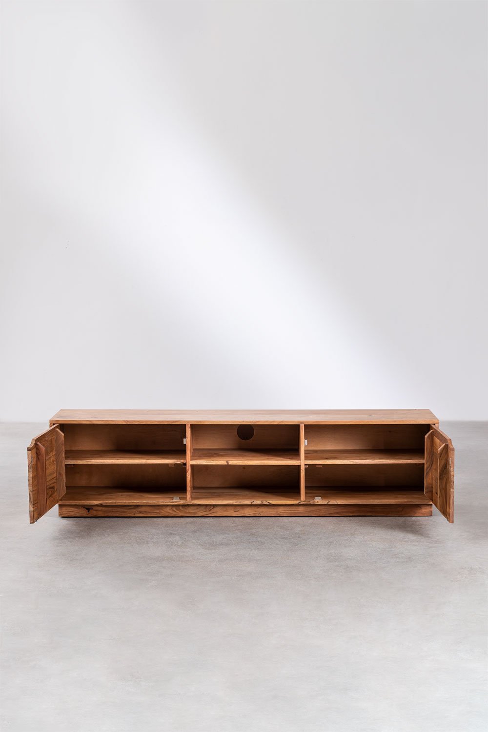 Mobile TV 160x40 cm con Ripiano in Legno di Acacia Tasmani