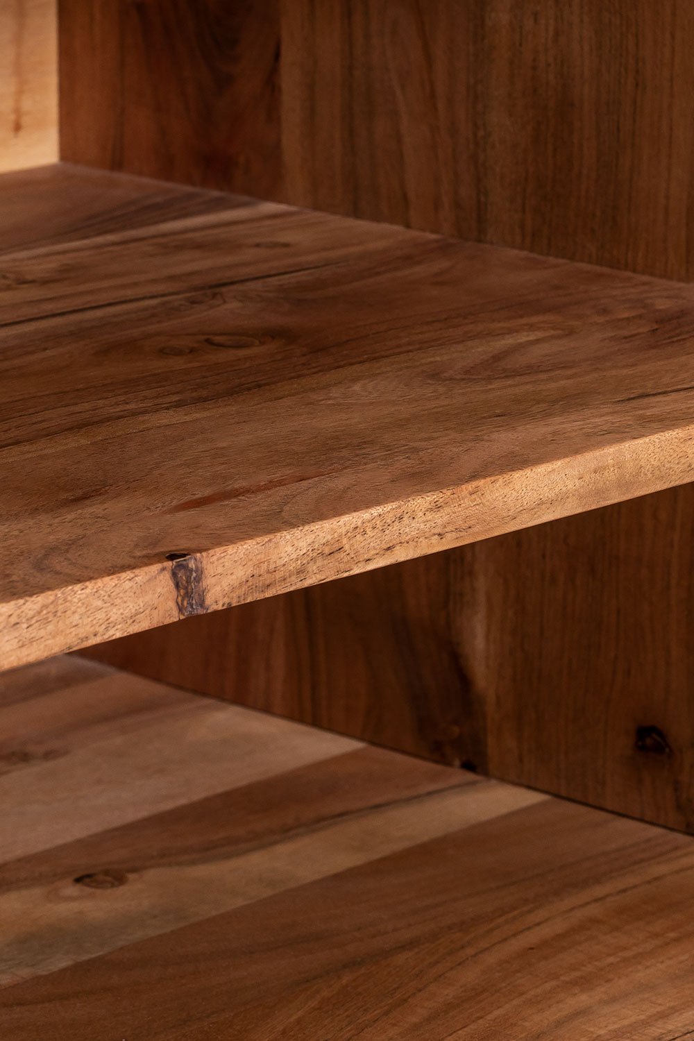 Mobile TV 160x40 cm con Ripiano in Legno di Acacia Tasmani