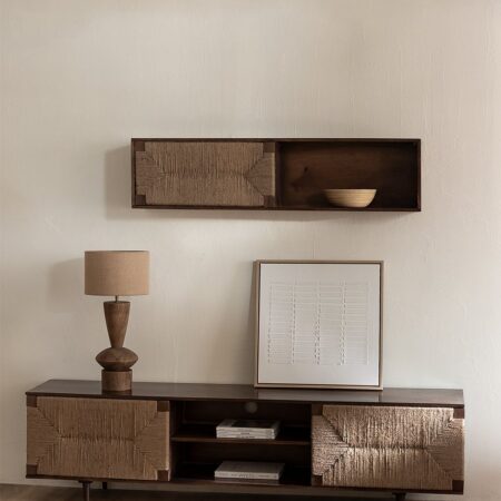 Mobile TV 200x40 cm in legno di mango e juta Evans