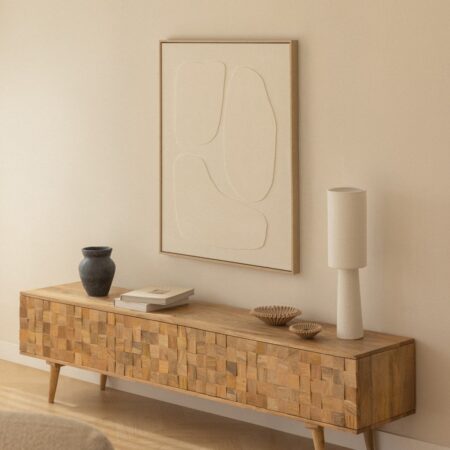 Mobile TV 200x40 cm in legno di mango Jaralson