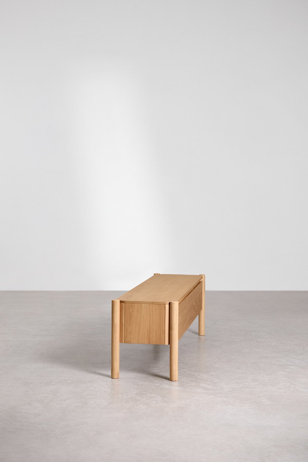 Mobile TV 185x45 cm in MDF con impiallacciatura in rovere Munden