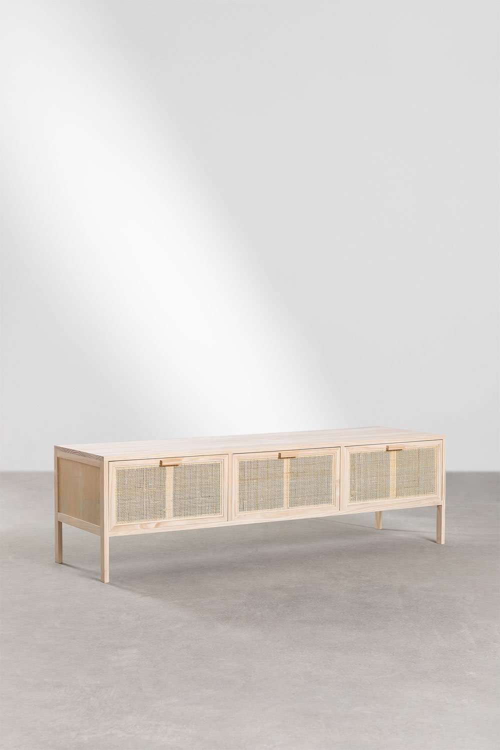 Mobile TV in rattan e legno Reyna