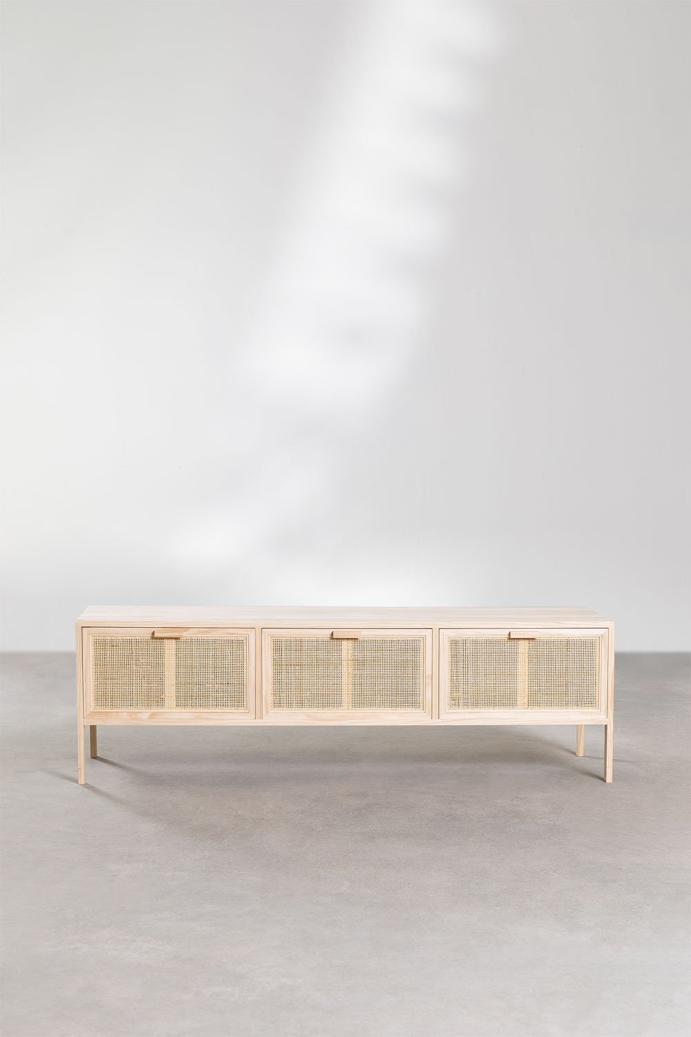 Mobile TV in rattan e legno Reyna