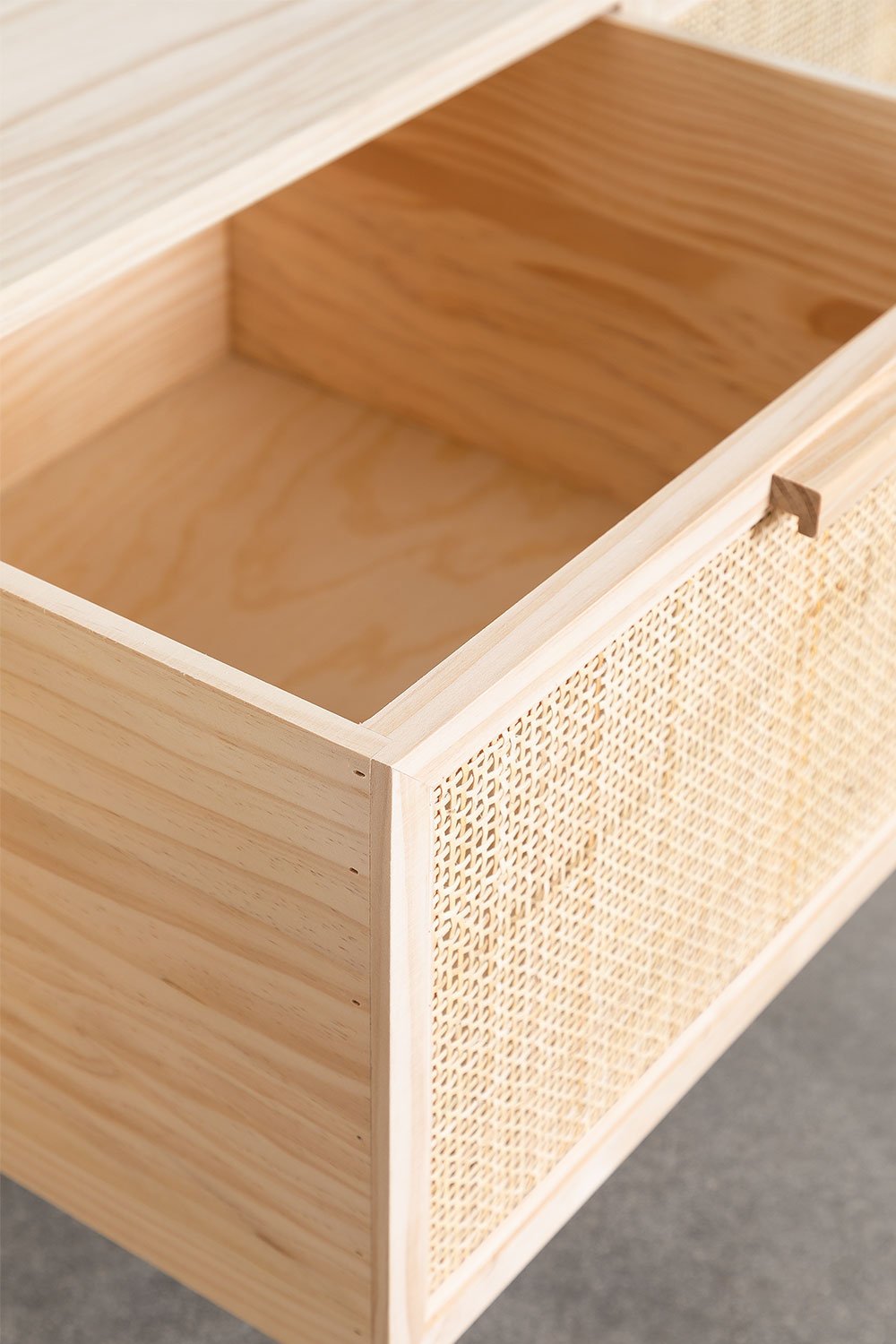 Mobile TV in rattan e legno Reyna