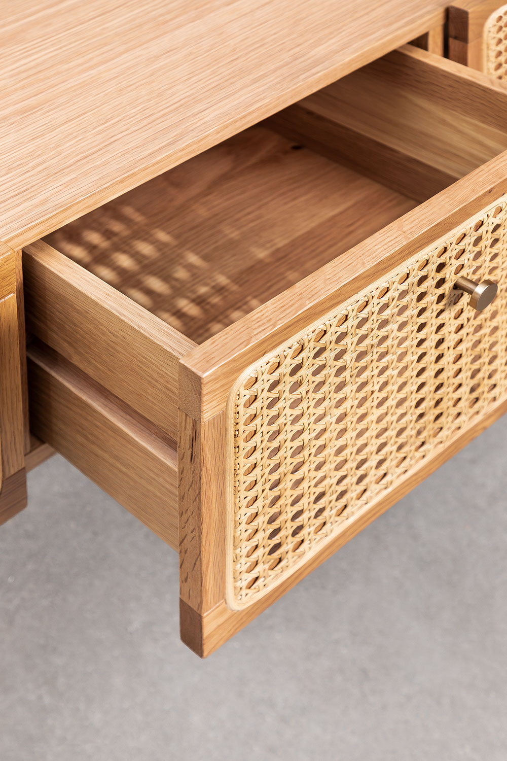 Mobile TV 175x45 cm in Rattan e Legno Edwina