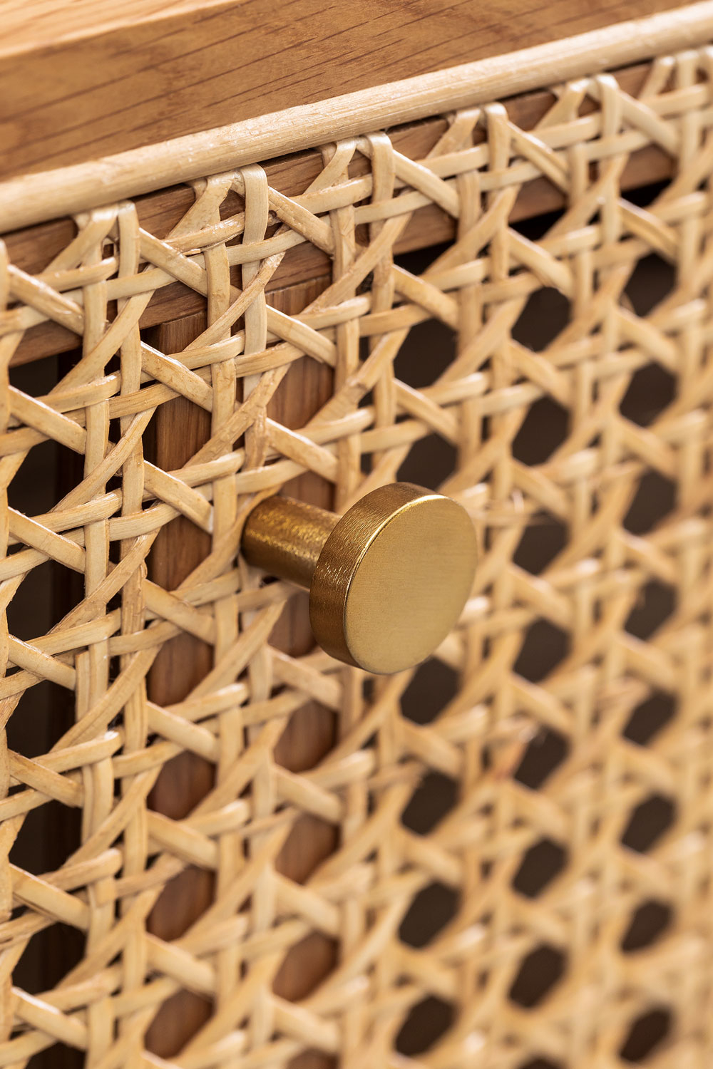 Mobile TV 175x45 cm in Rattan e Legno Edwina