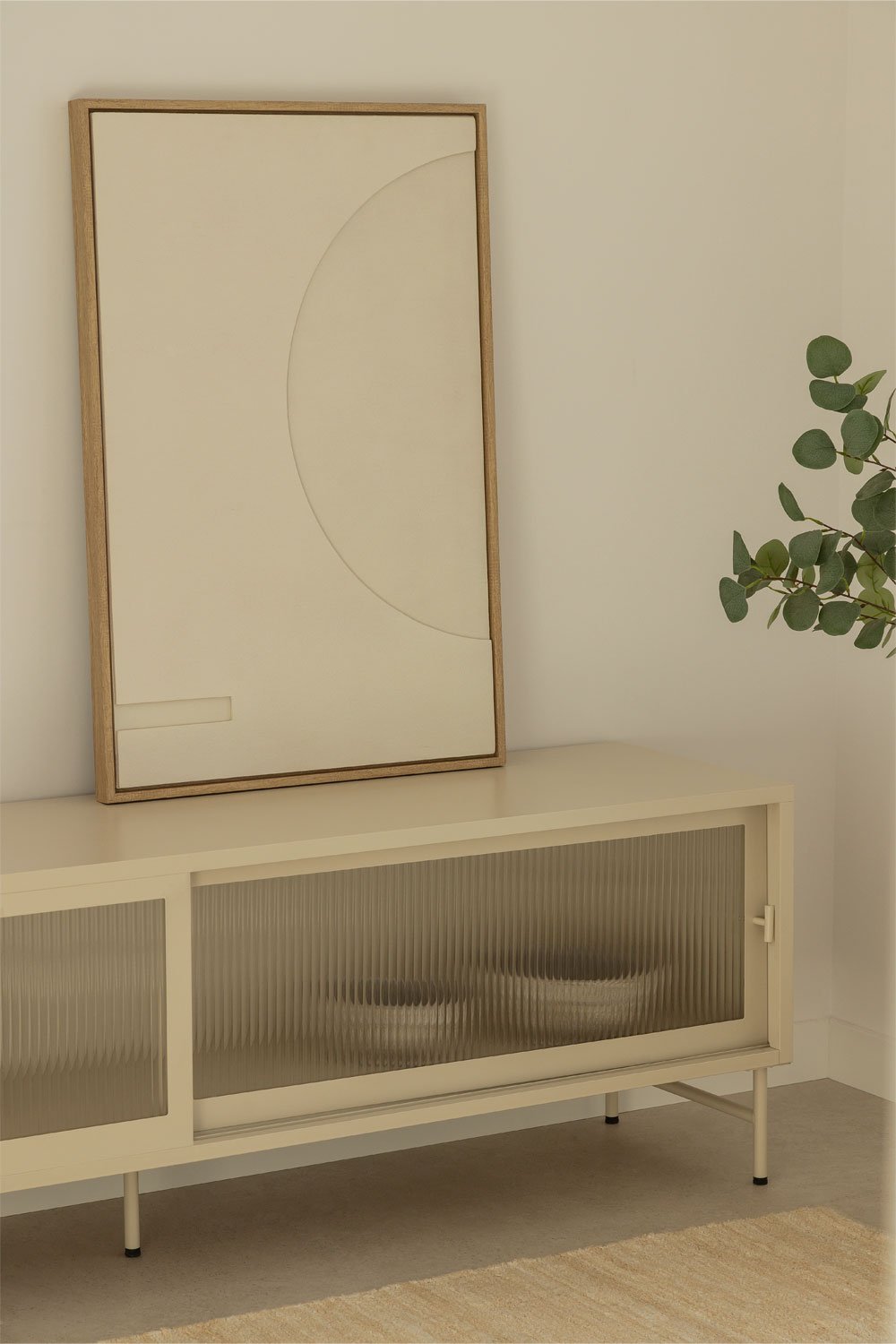 Mobile TV 180x40 cm in acciaio e vetro Paoline