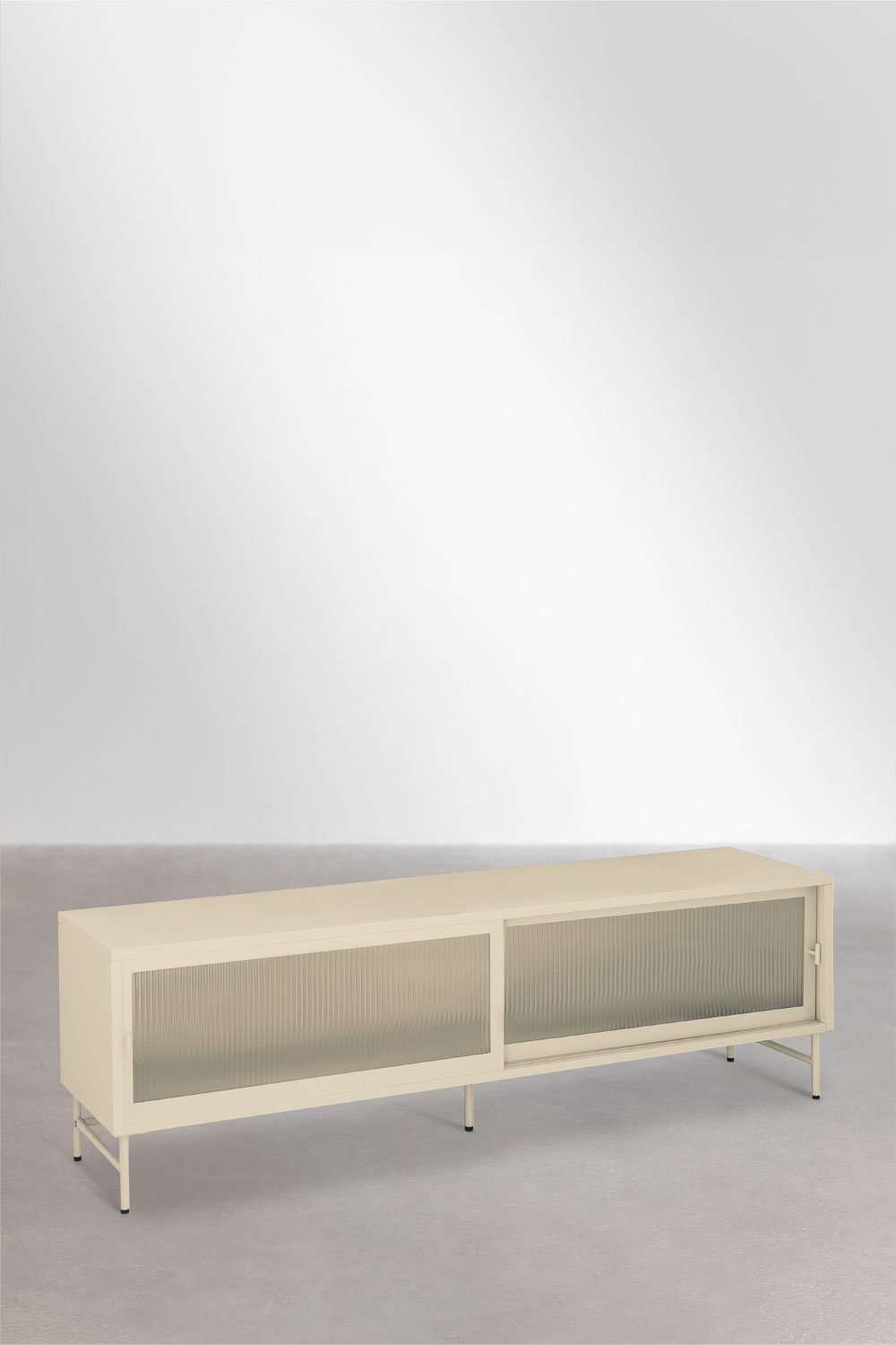 Mobile TV 180x40 cm in acciaio e vetro Paoline
