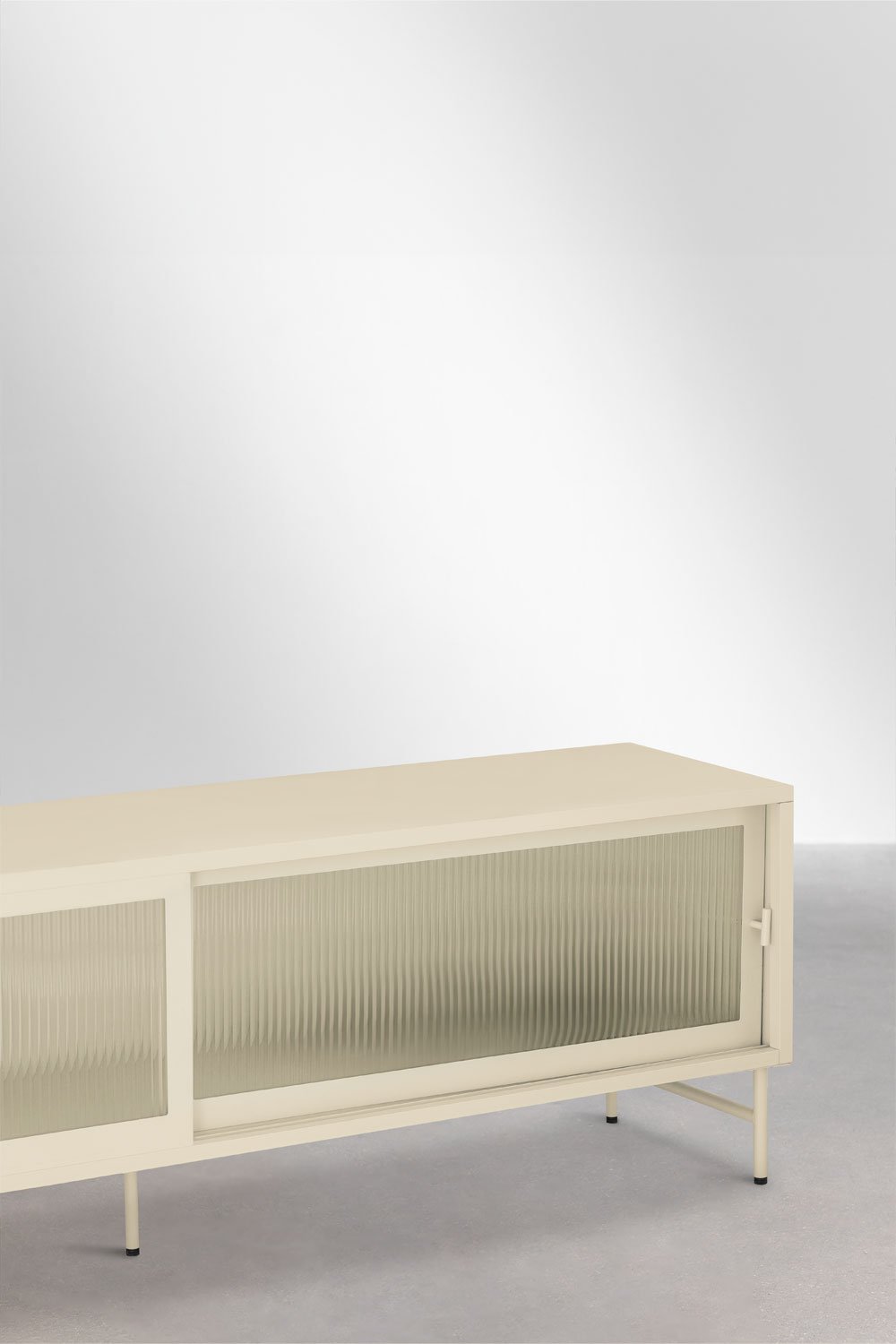 Mobile TV 180x40 cm in acciaio e vetro Paoline