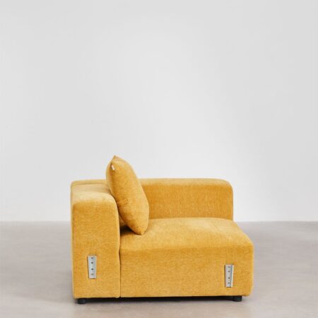 Modulo angolare destro (115x113 cm) con bracciolo alto e cuscino per divano modulare Bruna