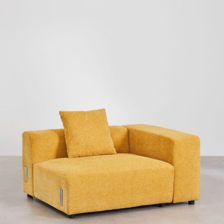 Modulo angolare destro (135x113 cm) con bracciolo alto e cuscino per divano modulare Bruna