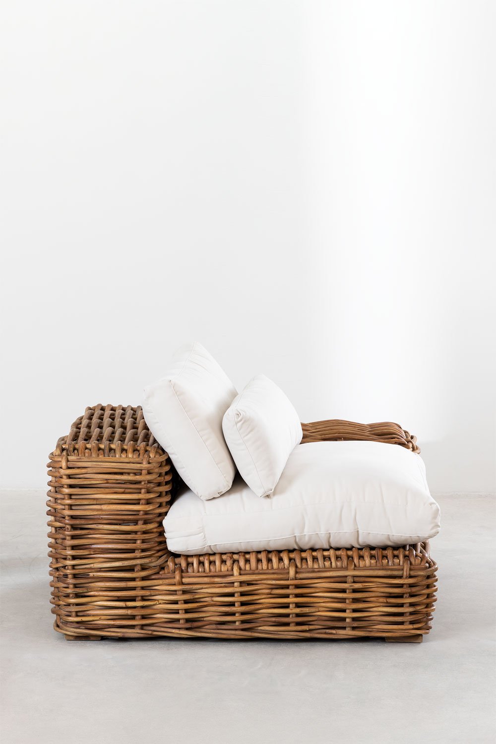 Sedia angolare da giardino in rattan Milu Right