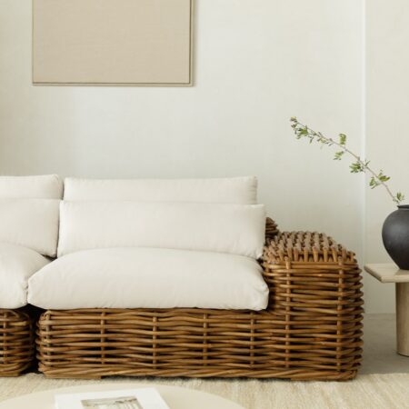 Sedia angolare destra Milu in rattan