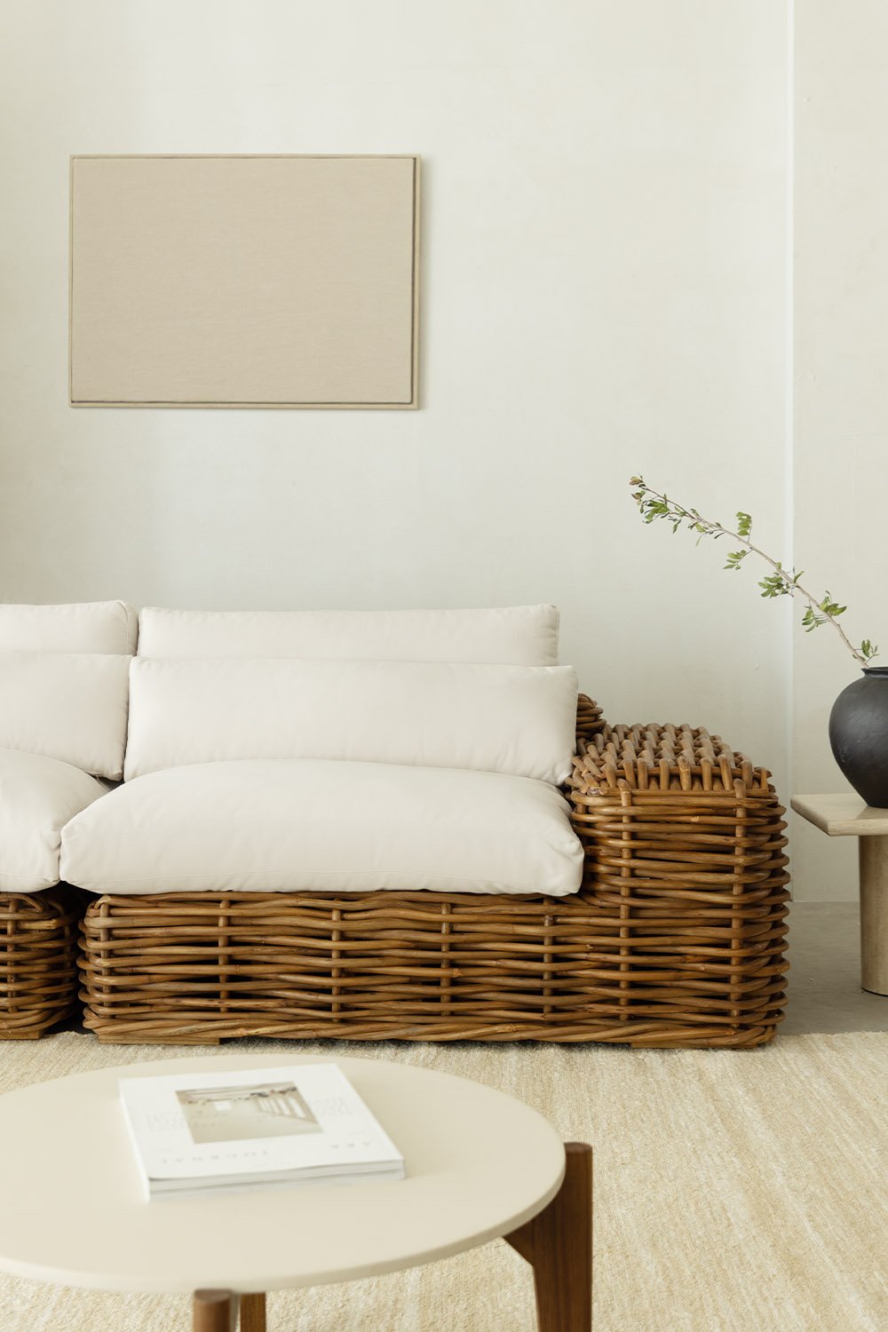 Sedia angolare destra Milu in rattan
