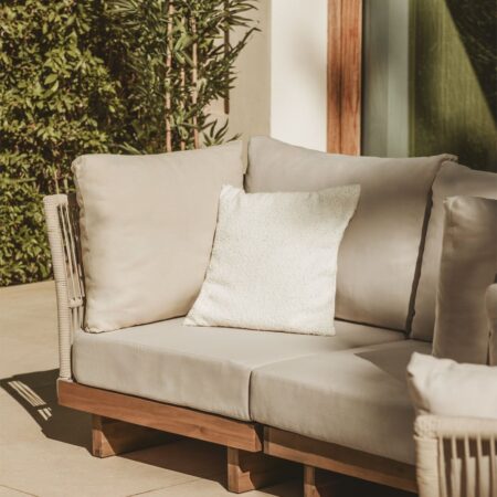 Modulo angolare per Divano modulare da giardino in legno di acacia e corda intrecciata Dailin