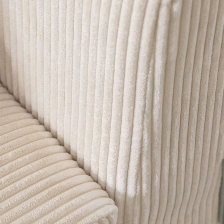Modulo angolare sinistro (135x113 cm) con bracciolo basso e cuscino per divano componibile Bruna