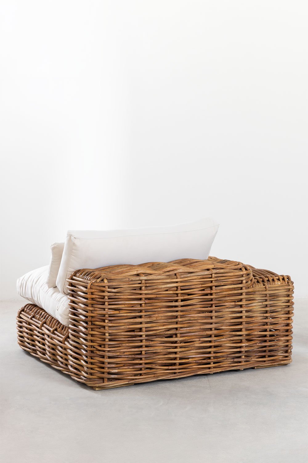 Sedia angolare sinistra da giardino in rattan Milu
