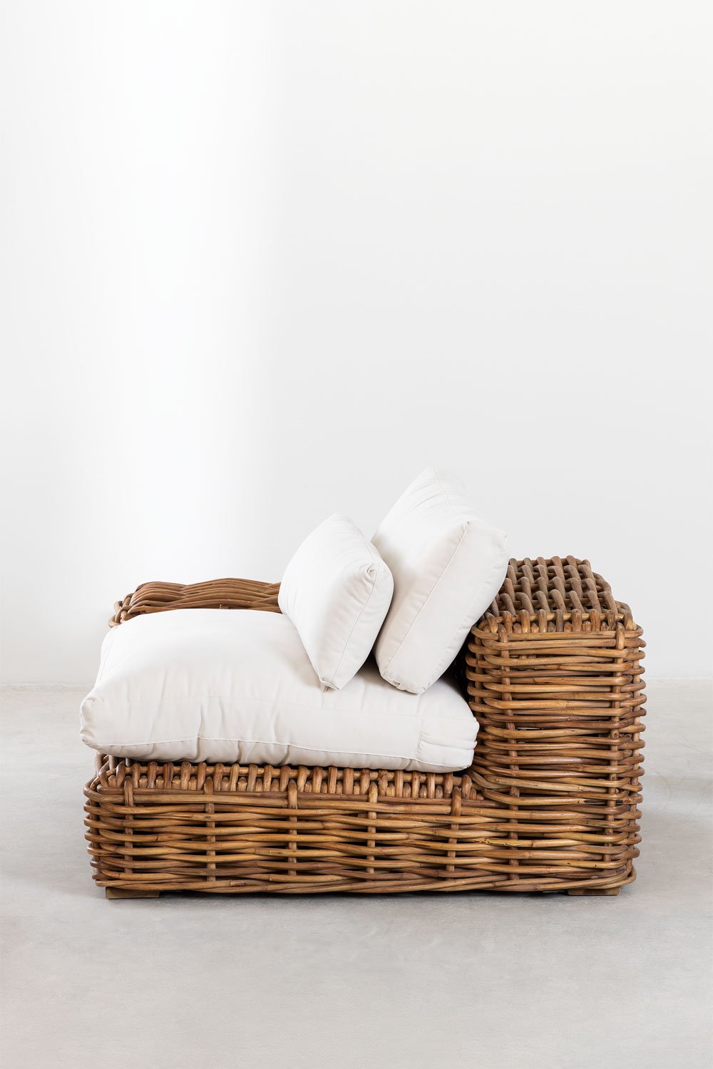 Sedia angolare sinistra Milu in rattan