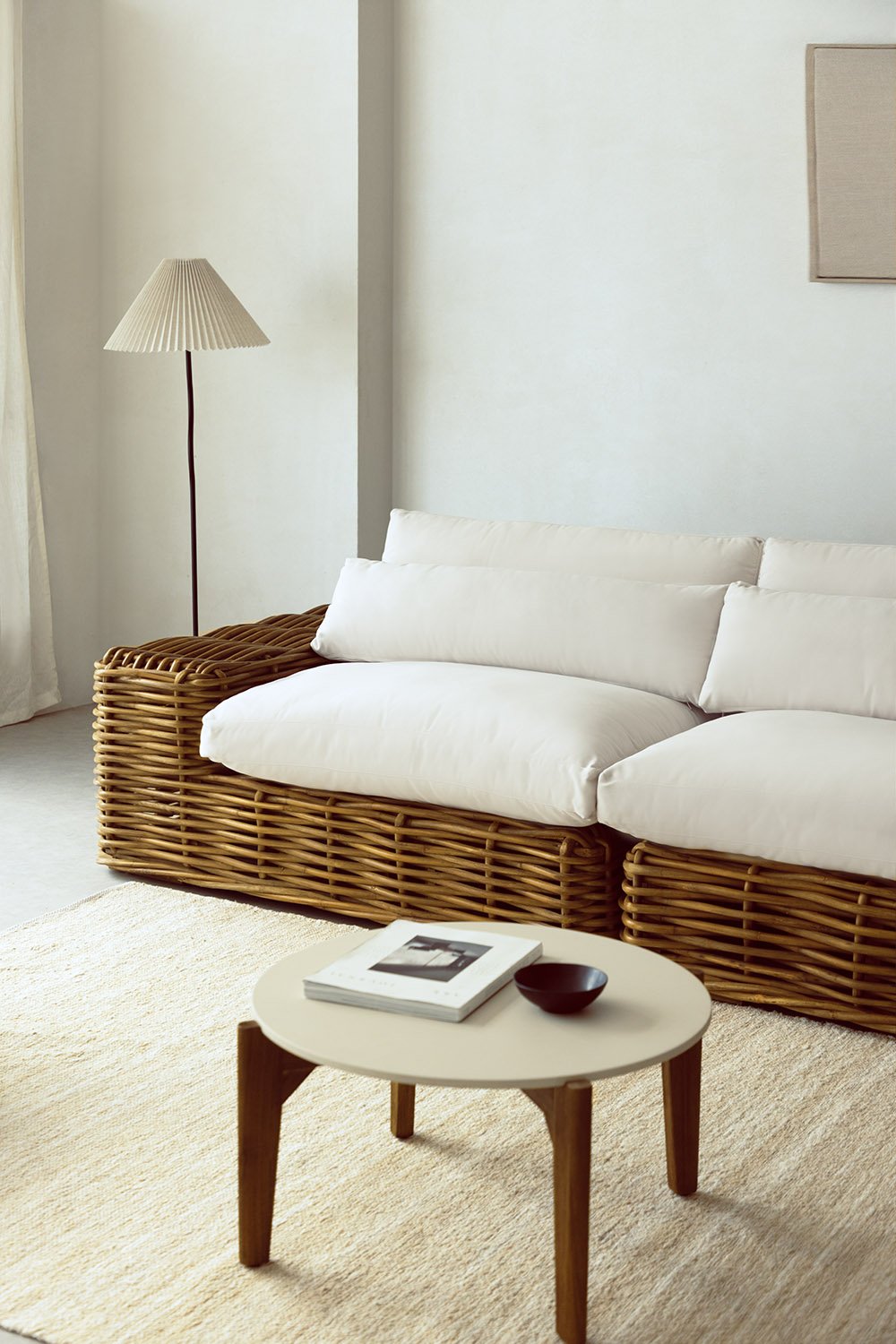 Sedia angolare sinistra Milu in rattan