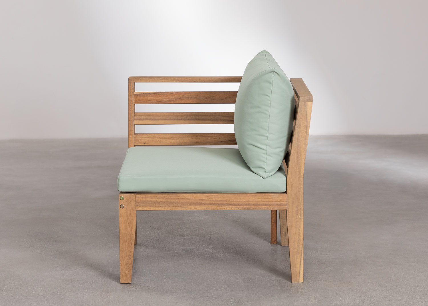 Modulo angolare sinistro per divano componibile da giardino in legno di acacia Filips