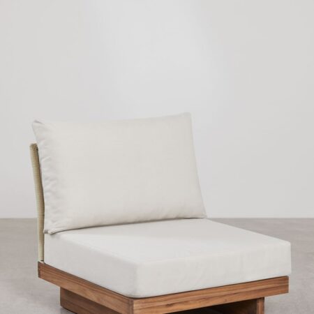 Modulo centrale per divano modulare da giardino in legno di acacia e corda intrecciata Dailin