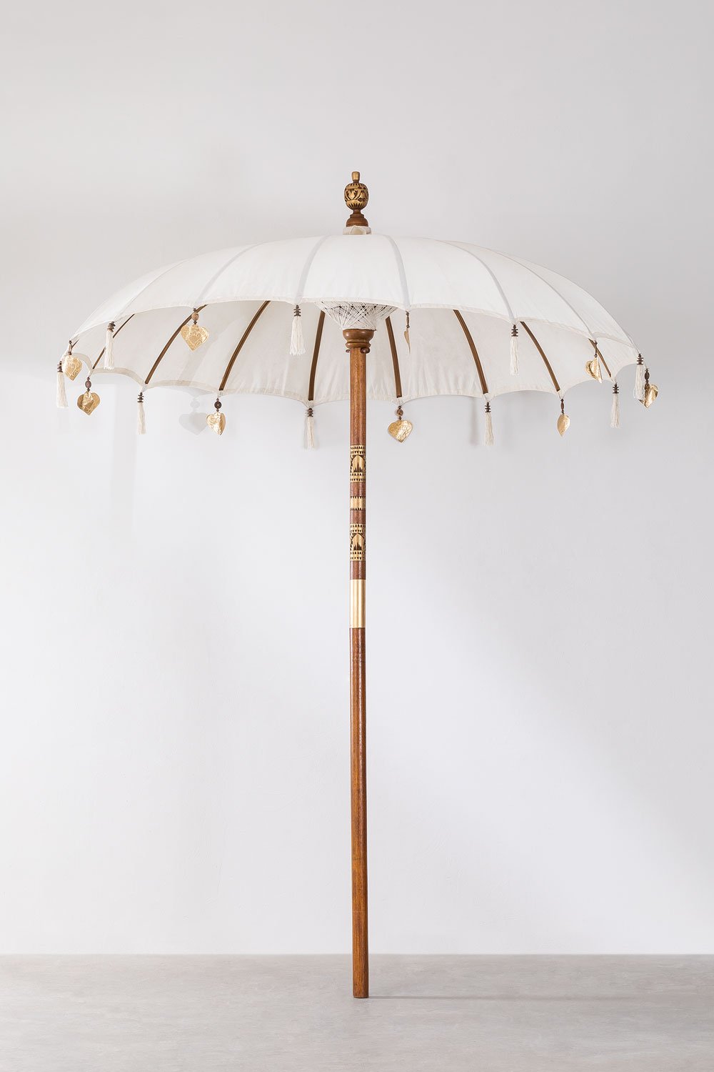Ombrellone in tessuto e legno (Ø186 cm) Manavai
