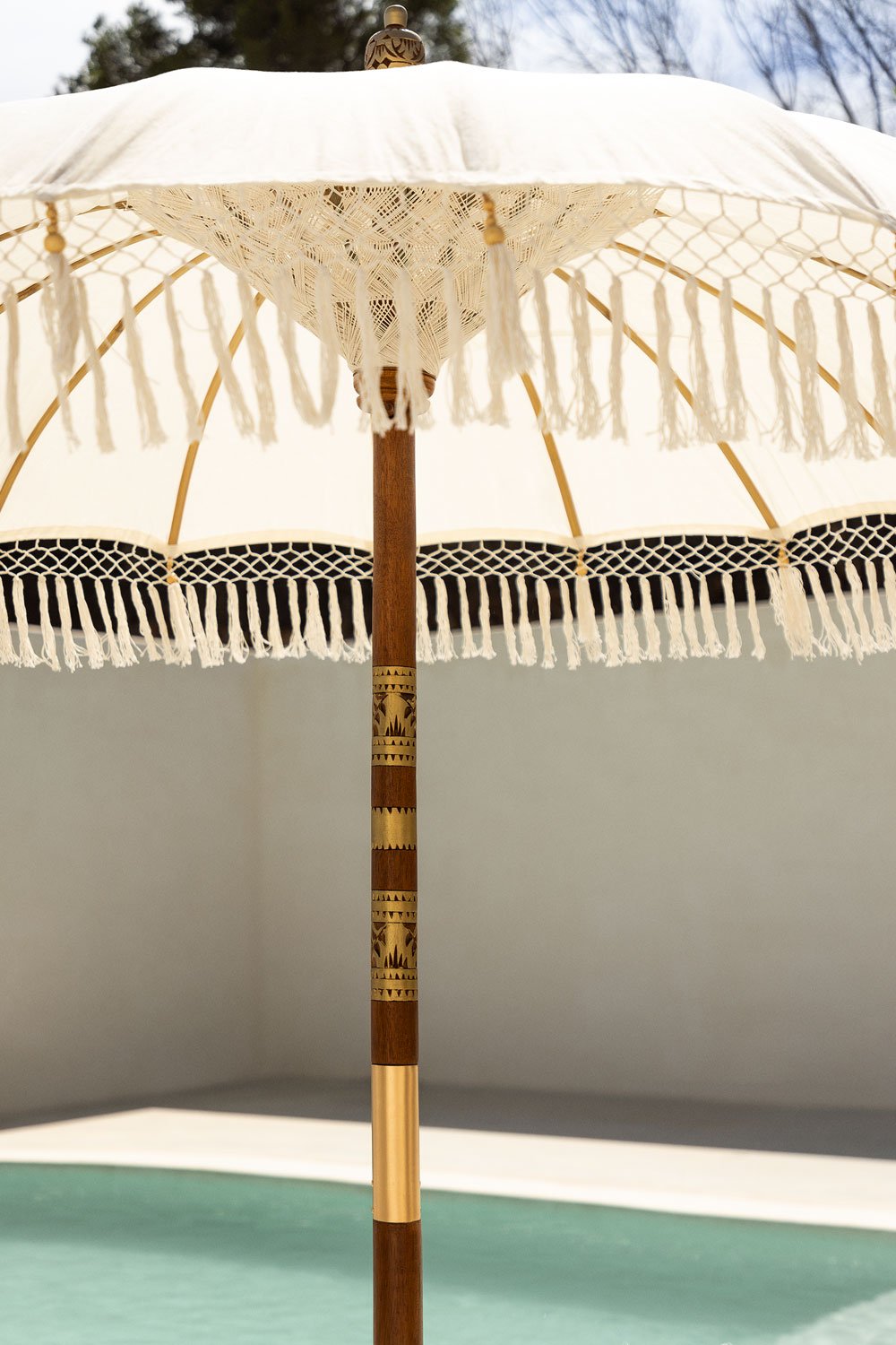 Ombrellone in tessuto e legno (Ø186 cm) Orongo