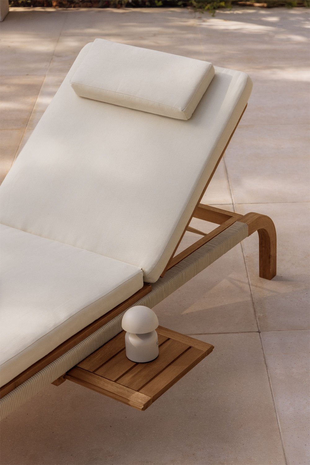 Pacco di 2 lettini in legno di acacia Dubai