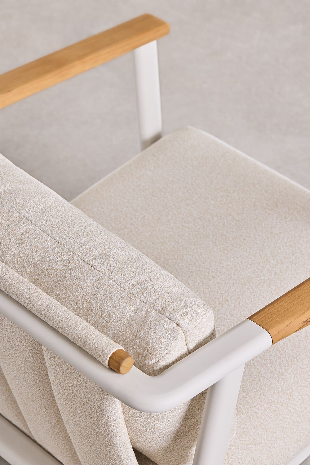 Pacco di 2 poltrone da giardino in alluminio e tessuto bouclé Yervin