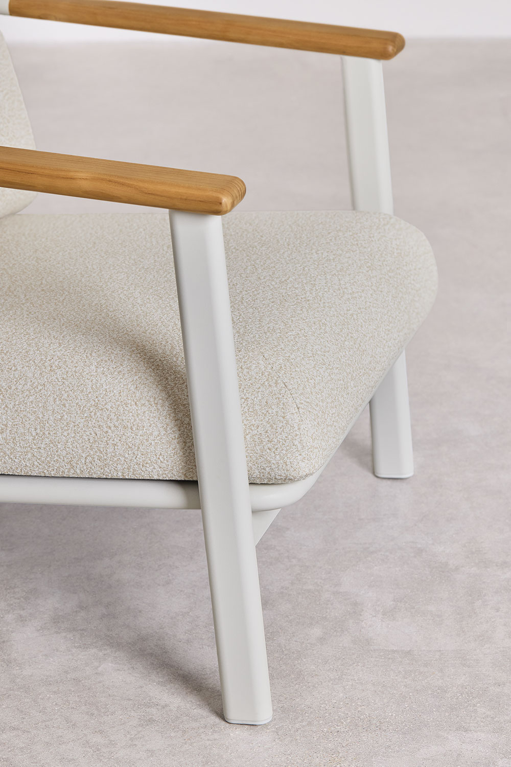 Pacco di 2 poltrone in alluminio e tessuto bouclé Yervin