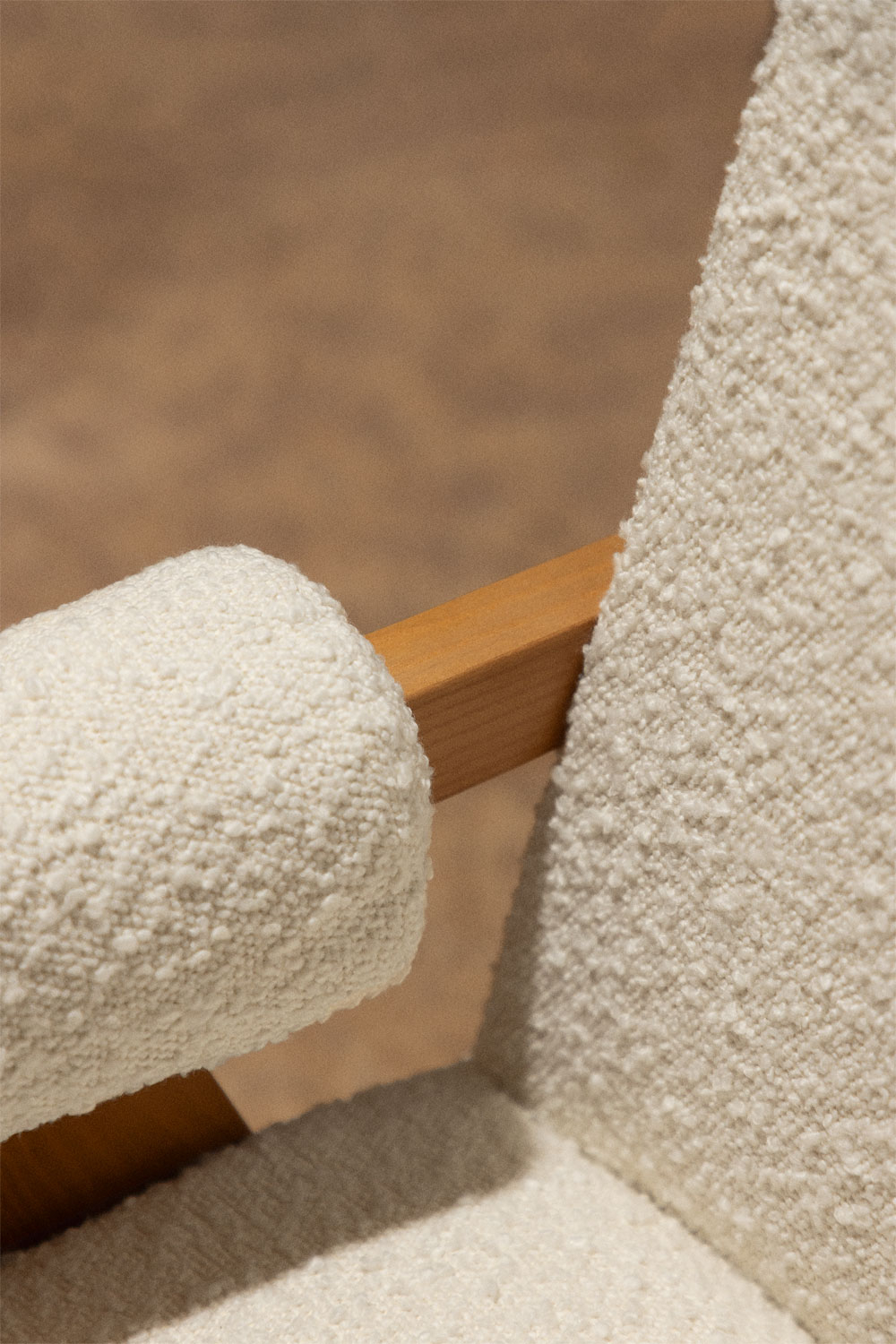 Confezione da 2 poltrone Lucca in legno e tessuto bouclé