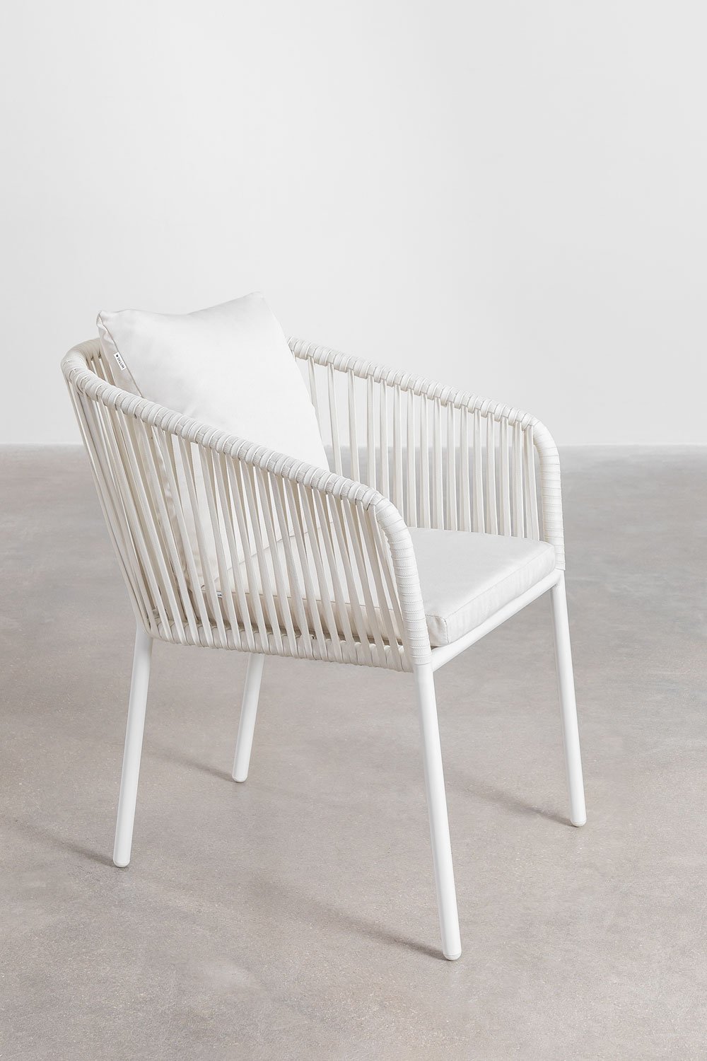 Confezione da 2 sedie da giardino Arhiza Classic con braccioli in alluminio e corda intrecciata