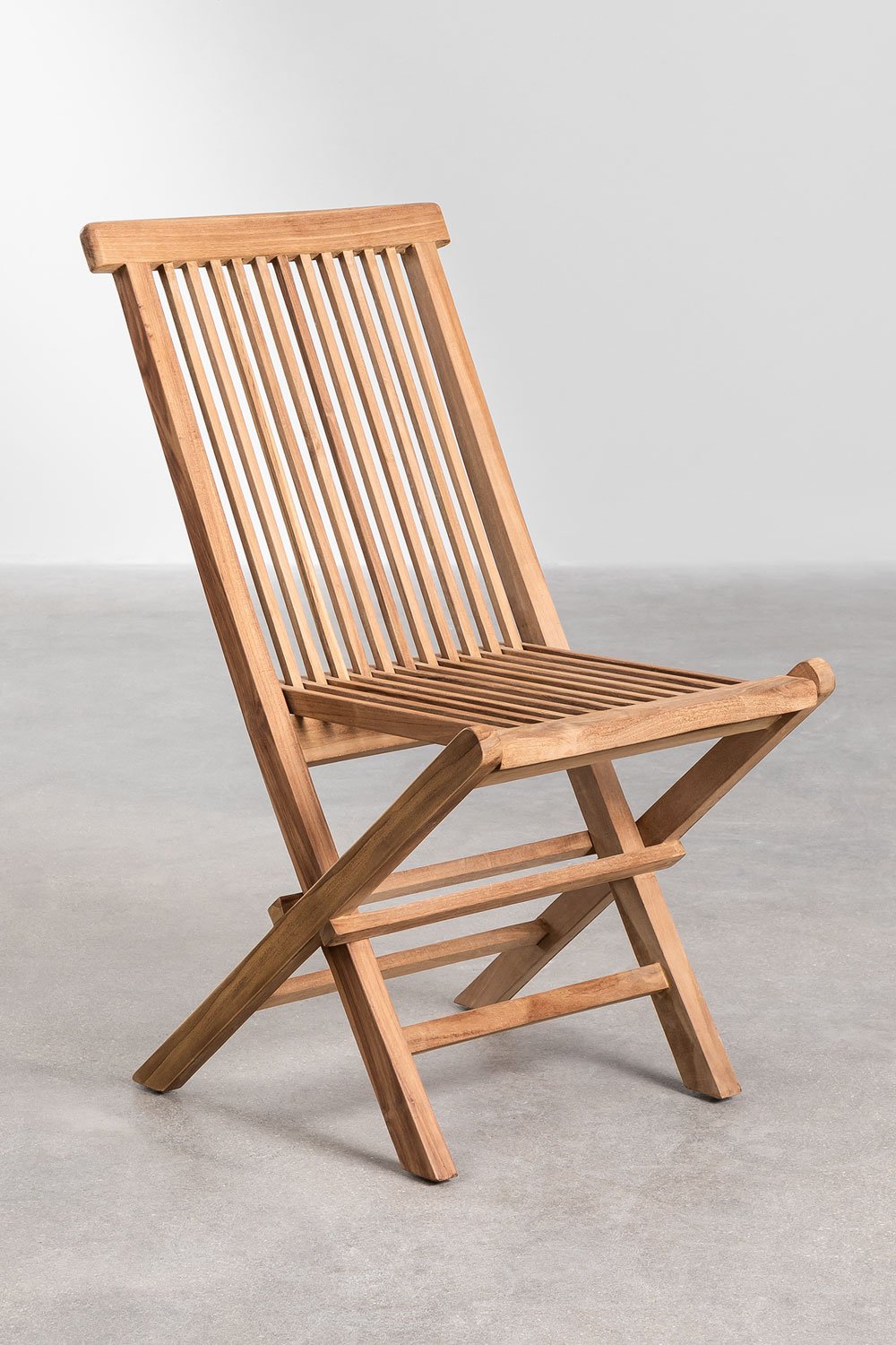 Confezione da 2 sedie da giardino pieghevoli in legno di teak Pira