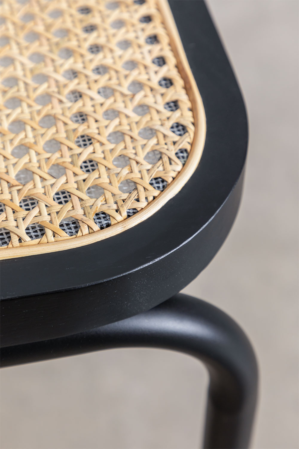 Confezione da 2 sedie da pranzo in rattan nero Tento