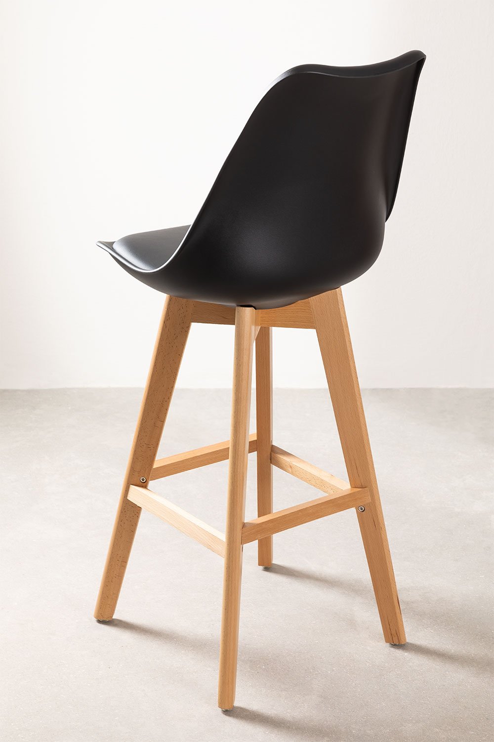 Pacco di 2 sgabelli alti 75 cm con cuscino in similpelle Nordic