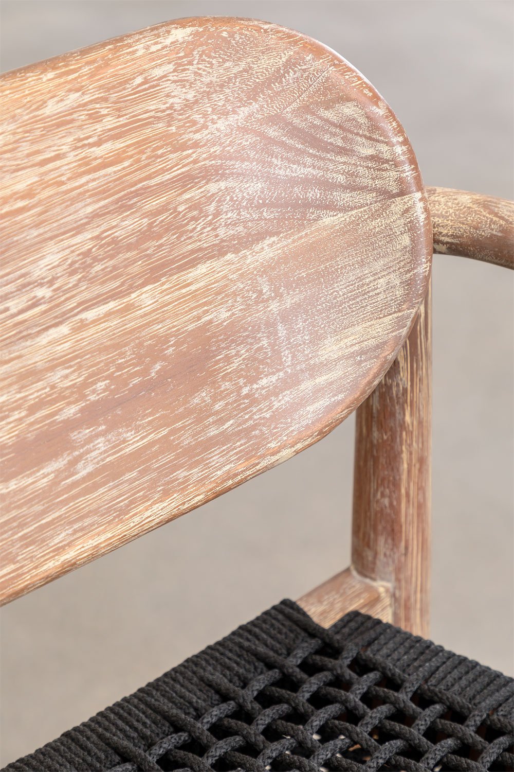 Confezione da 4 sedie da giardino con braccioli in legno Naele