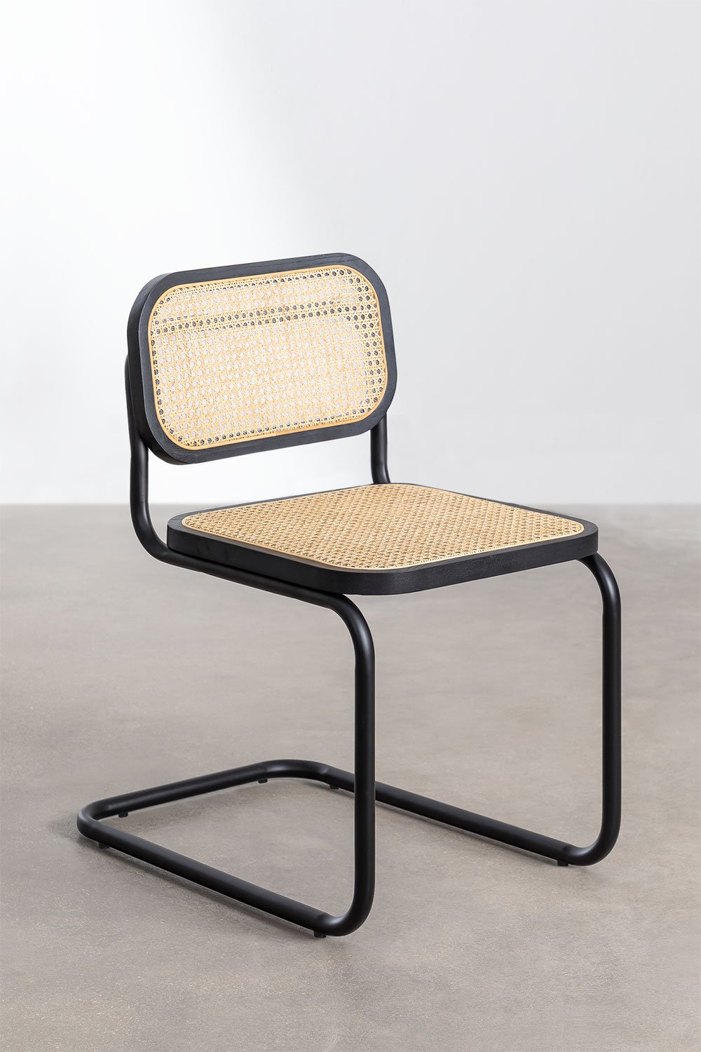 Confezione da 4 sedie da pranzo in rattan Tento Black