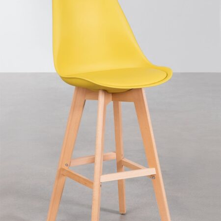 Pacco di 4 sgabelli alti 75 cm con cuscino in similpelle Nordic
