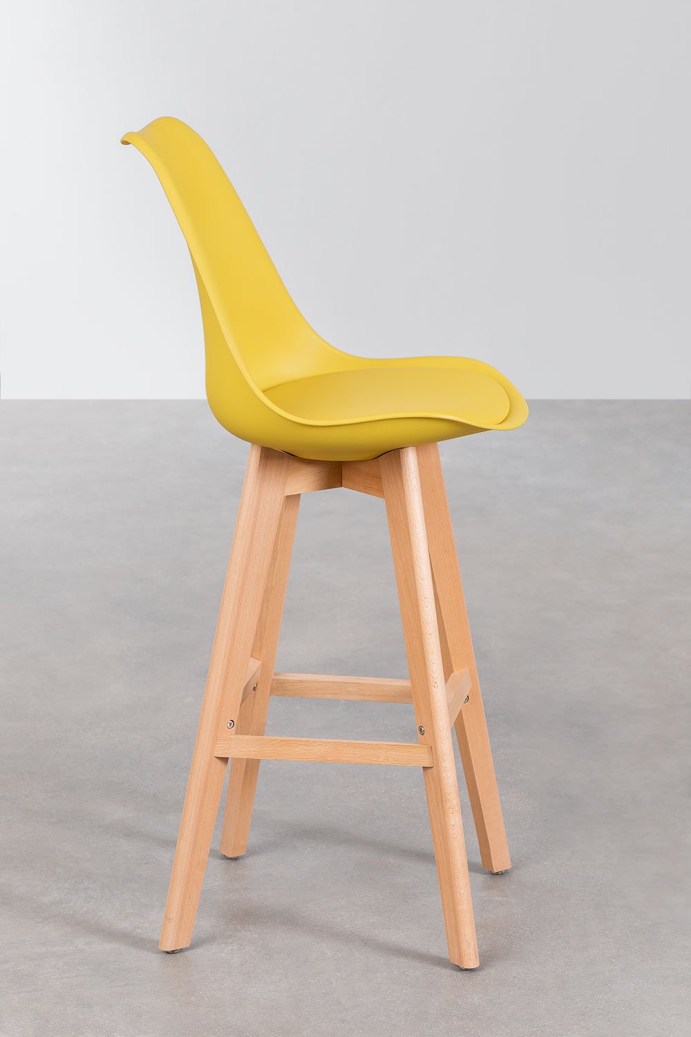 Pacco di 4 sgabelli alti 75 cm con cuscino in similpelle Nordic