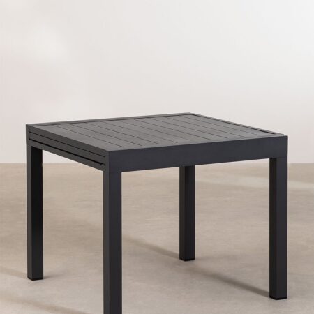 Set Tavolo Rettangolare Allungabile in Alluminio (90-180x90 cm) Starmi e 4 Sedie da Esterno Eika